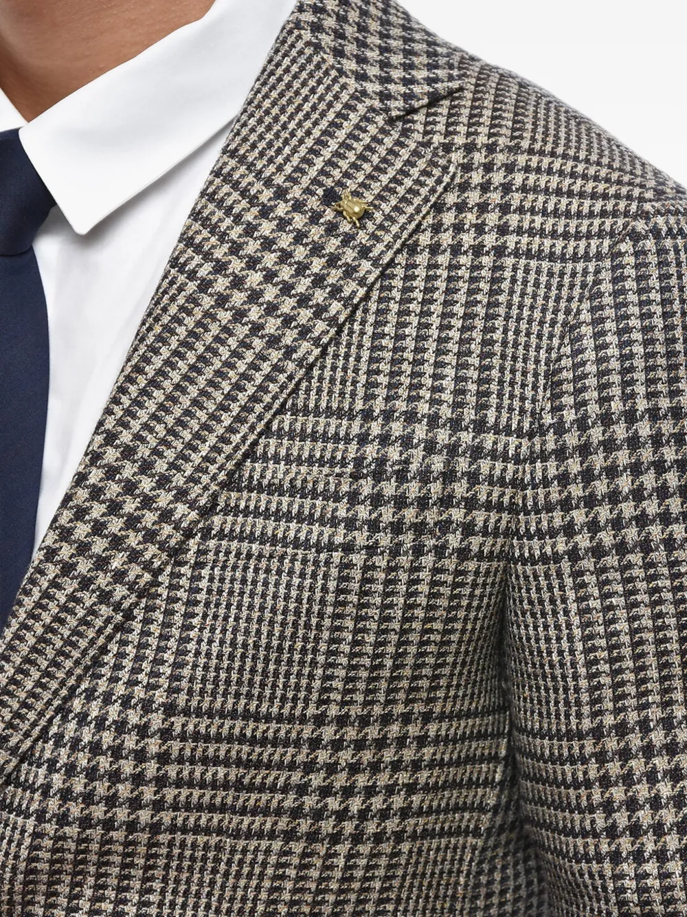 Corneliani pied-de-poule single-breasted blazer Bruin