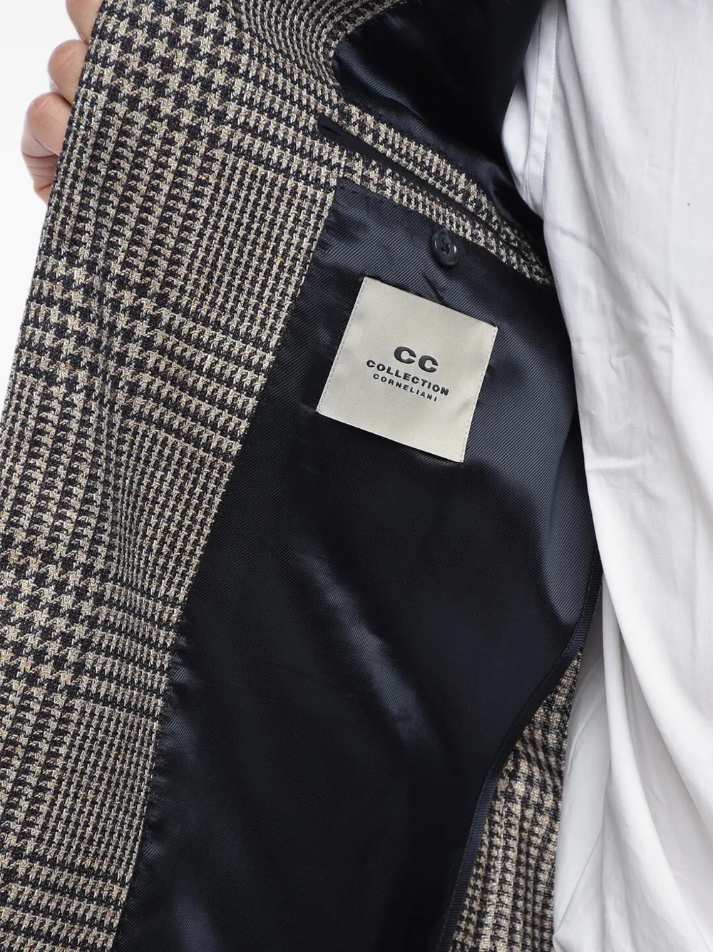 Corneliani pied-de-poule single-breasted blazer Bruin