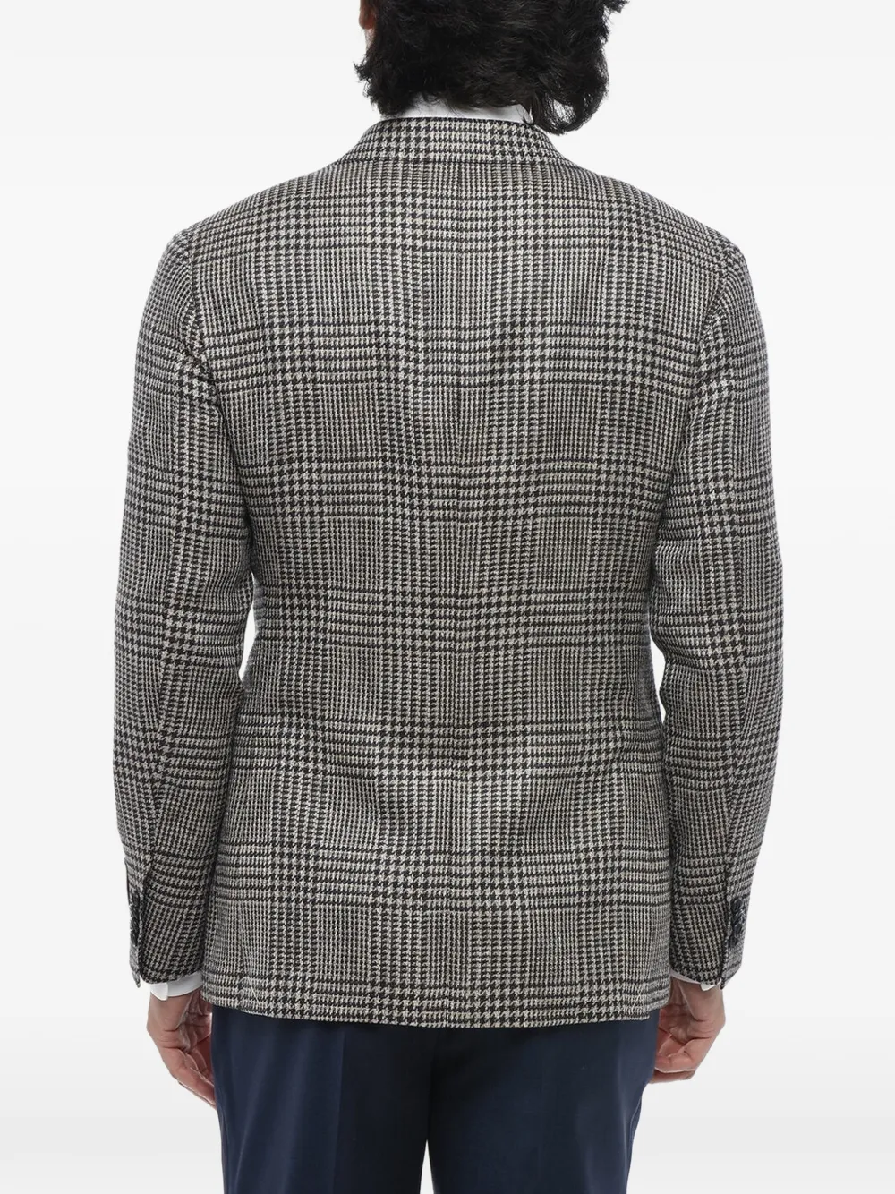 Corneliani pied-de-poule single-breasted blazer Bruin