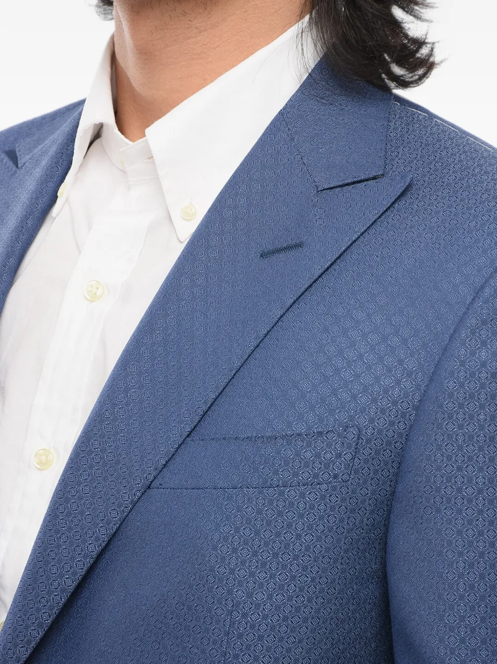 Corneliani embroidered single-breasted jacket Blauw