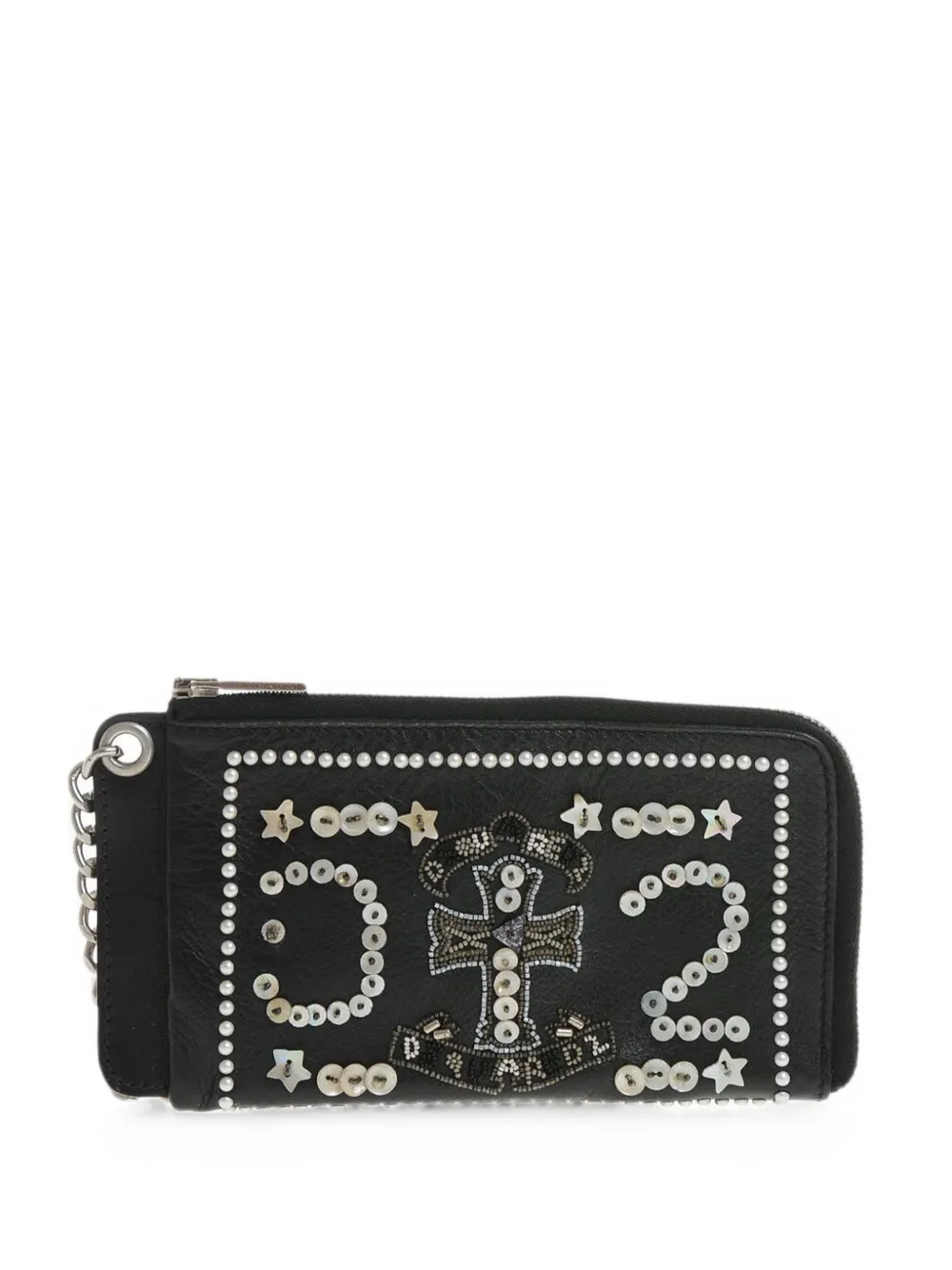 DSQUARED2 sequin-embellished chain-link wallet - Schwarz