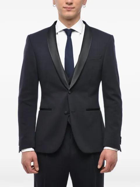 Corneliani satin shawl-lapel three-piece suit