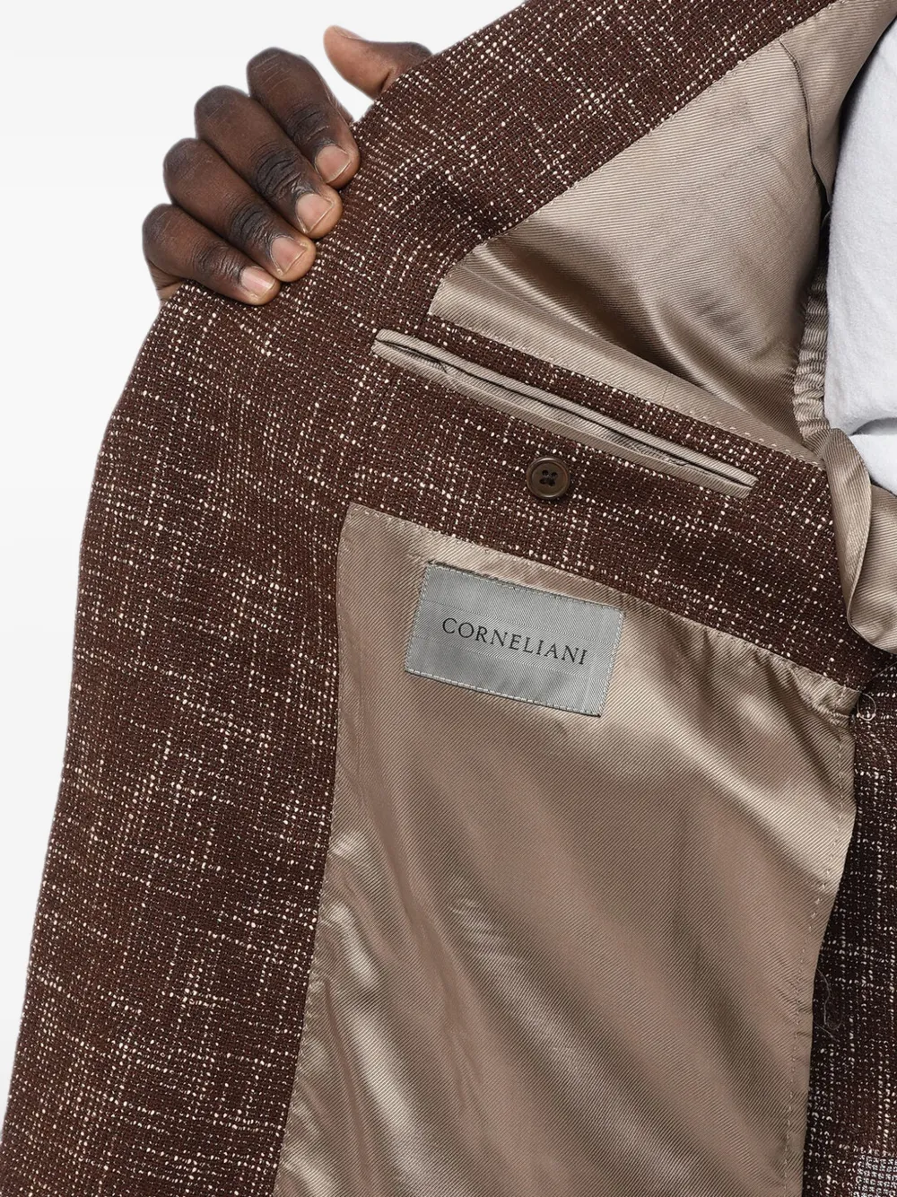 Corneliani Gate hopsack-pattern jacket Bruin
