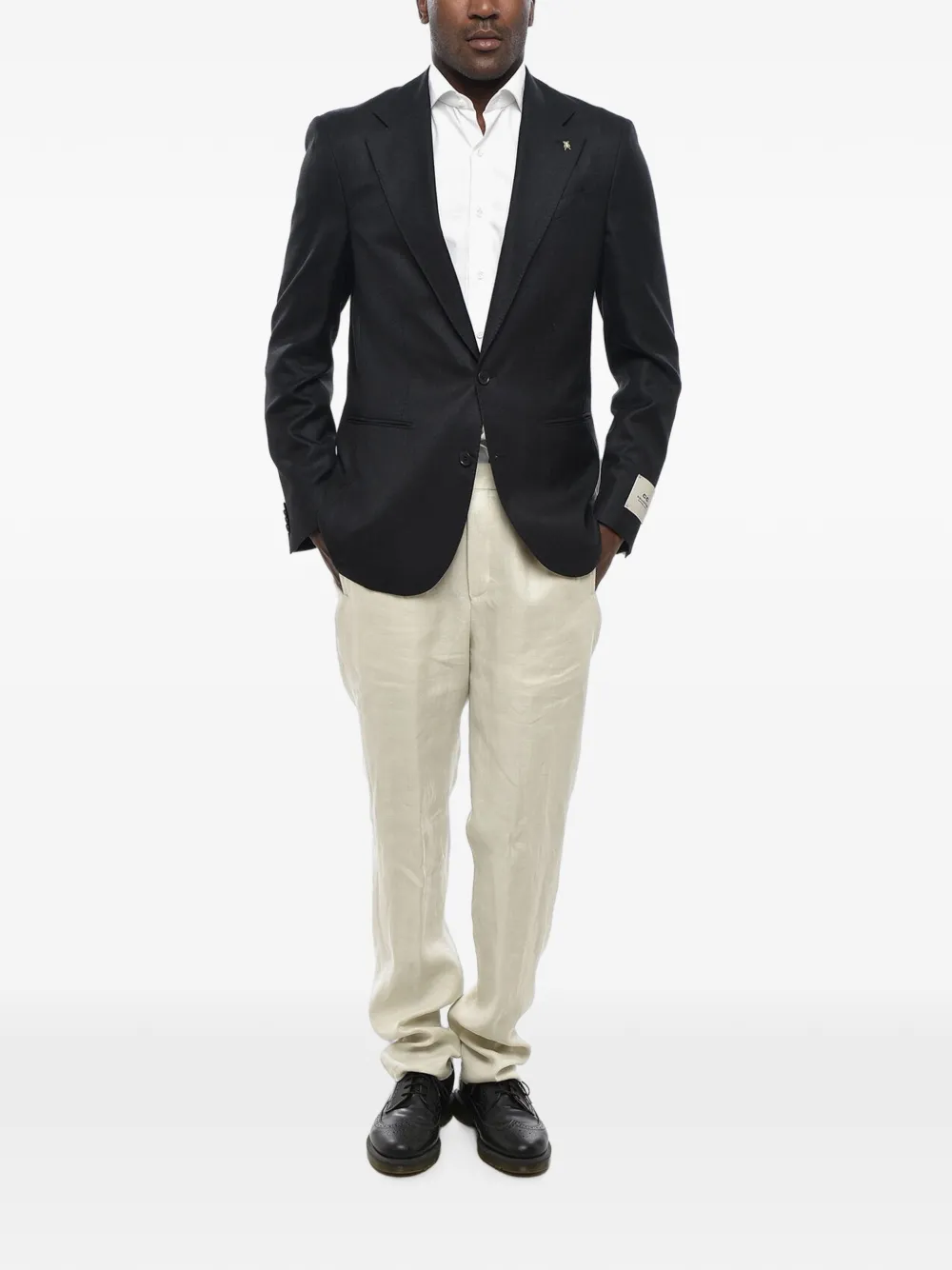 Corneliani single-breasted jetted-pocket blazer Zwart
