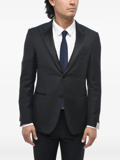 Corneliani satin peak-lapel wool suit
