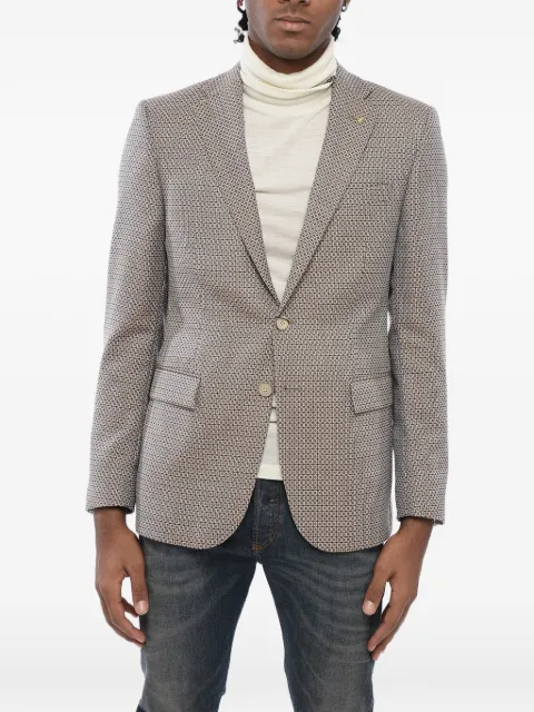 Corneliani geometric-pattern single-breasted blazer