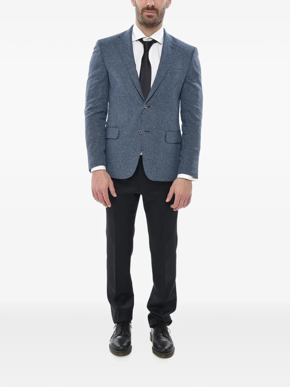 Corneliani チェックシングルジャケット | ブルー | FARFETCH JP