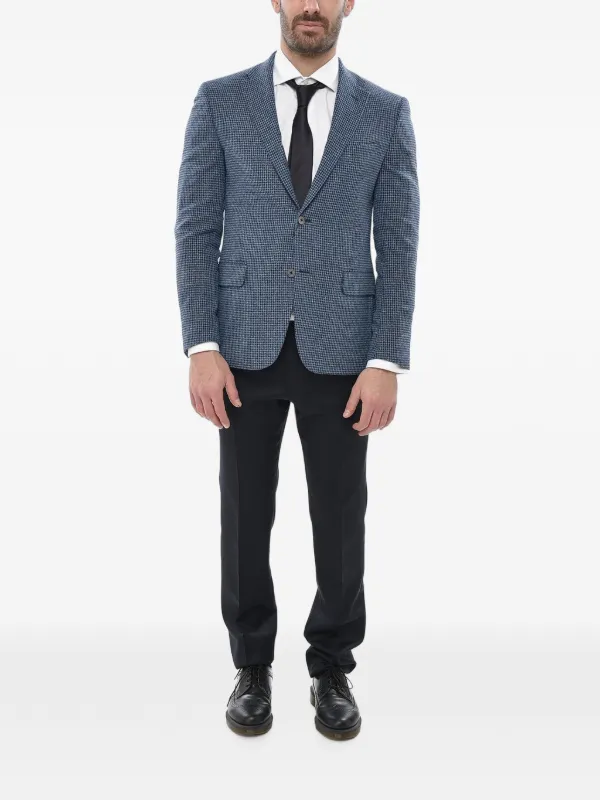 Corneliani チェックシングルジャケット | ブルー | FARFETCH JP