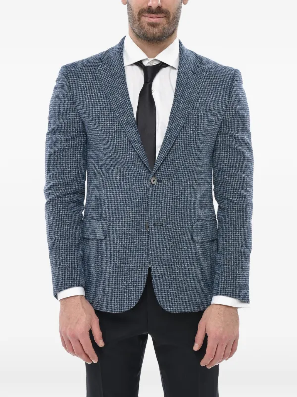 Corneliani チェックシングルジャケット | ブルー | FARFETCH JP
