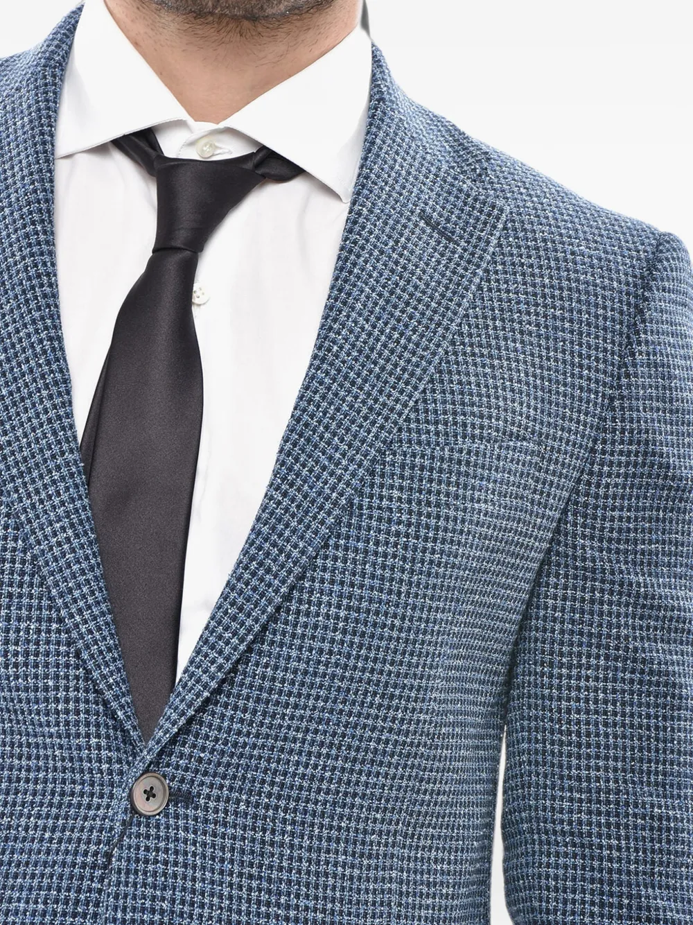 Corneliani チェックシングルジャケット | ブルー | FARFETCH JP