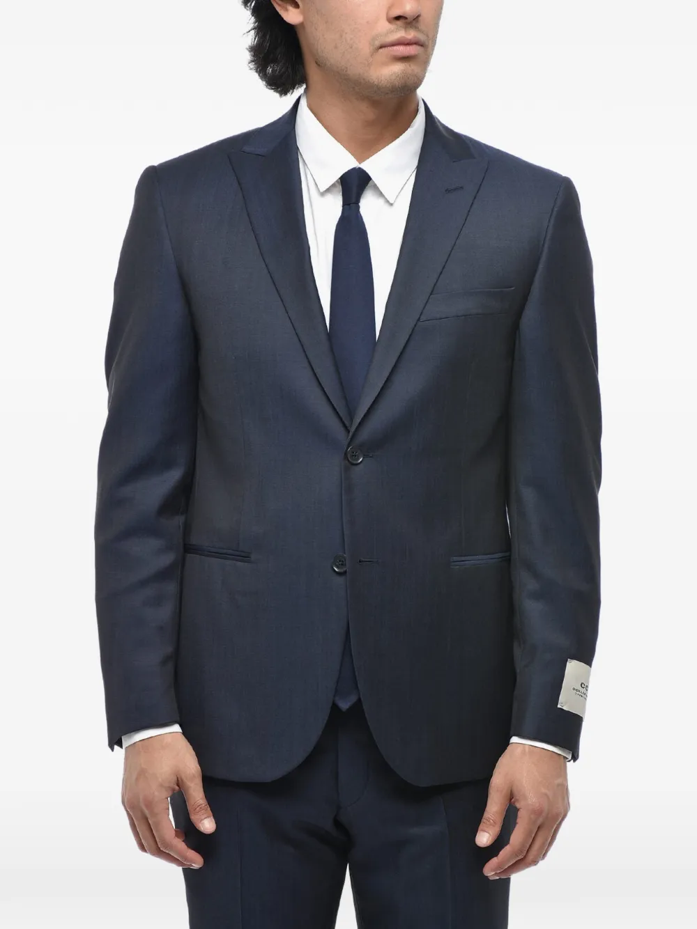 Corneliani single-breasted peak-lapel suit Blauw
