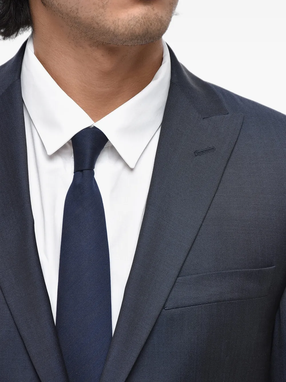Corneliani single-breasted peak-lapel suit Blauw