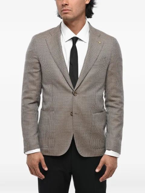 Corneliani geometric-pattern wool blazer