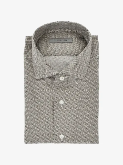 Corneliani patterned french-collar shirt