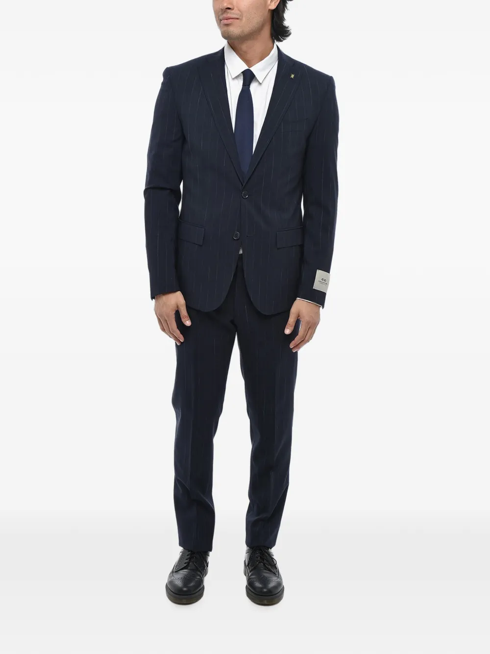 Corneliani pinstripe-pattern single-breasted suit Blauw