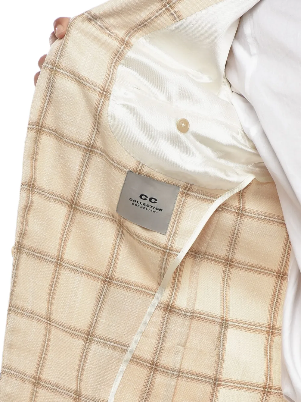 Corneliani checked patch-pocket blazer Beige