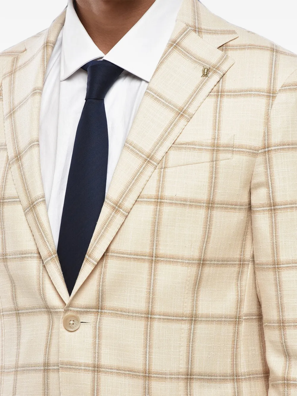 Corneliani checked patch-pocket blazer Beige