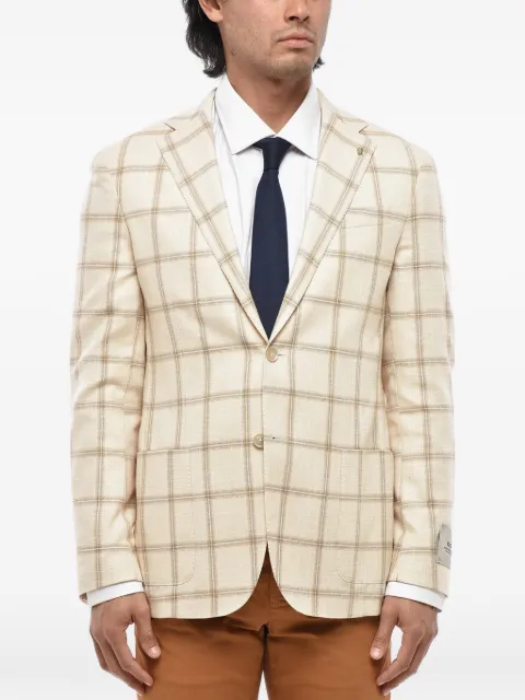 Corneliani checked patch-pocket blazer