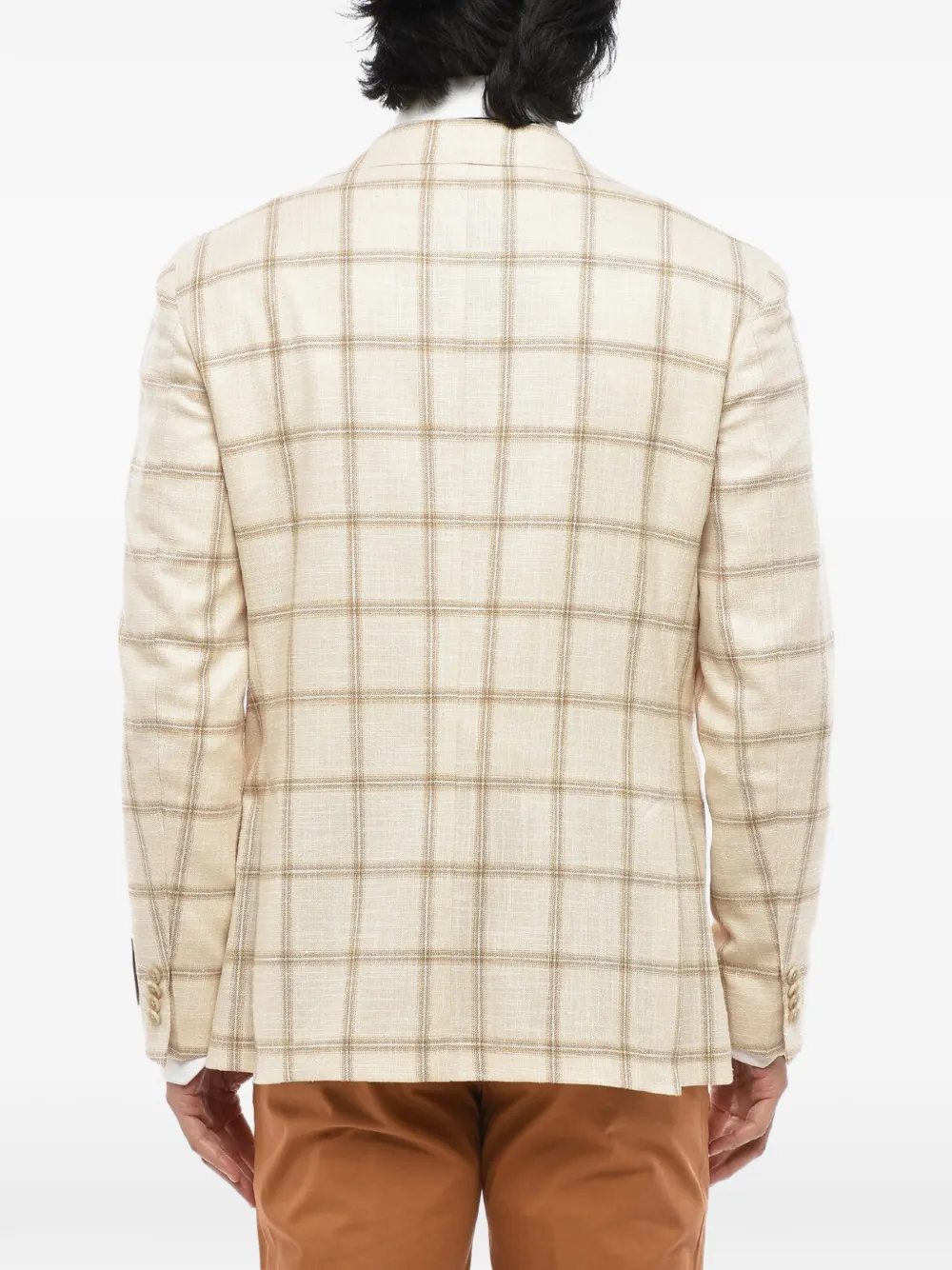 Corneliani checked patch-pocket blazer Beige