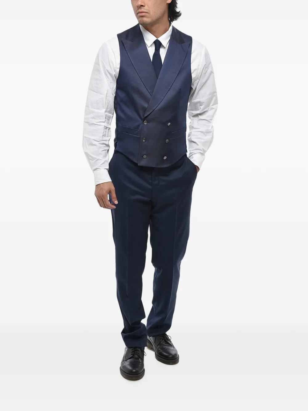 Corneliani double-breasted waistcoat Blauw