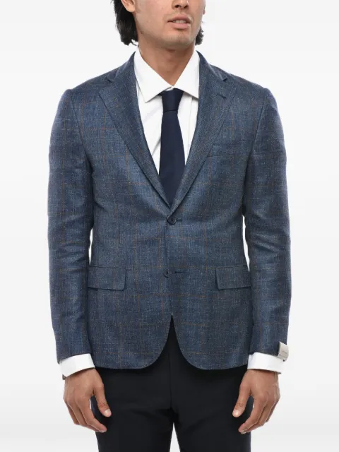 Corneliani single-breasted checked blazer