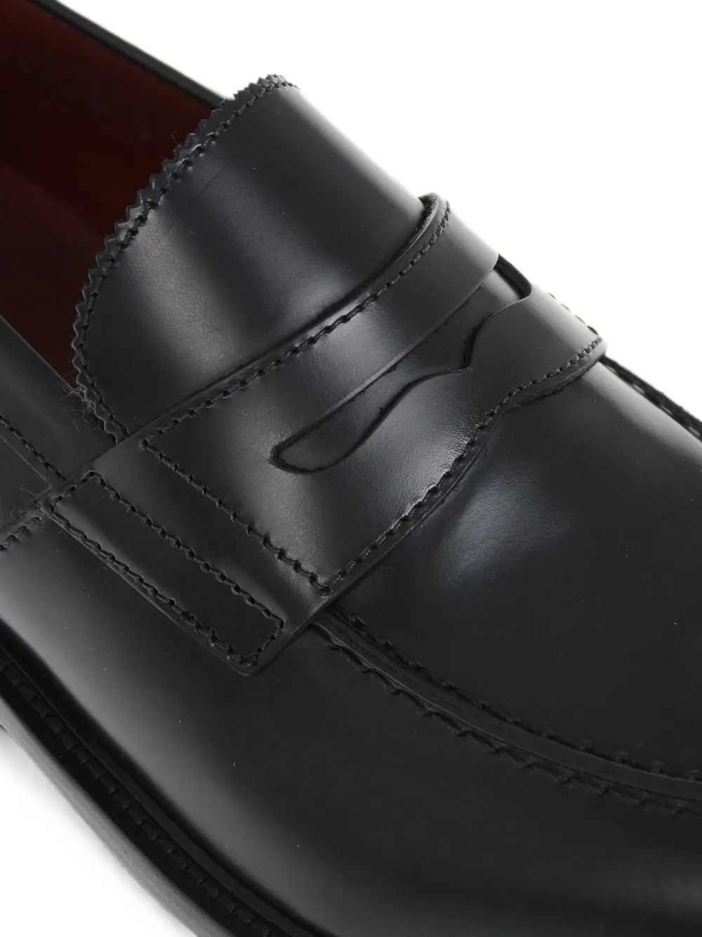 Corneliani penny-slot leather loafers Zwart