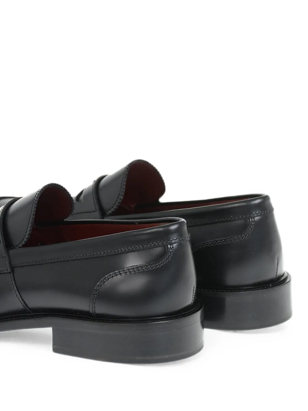Corneliani penny-slot leather loafers Zwart