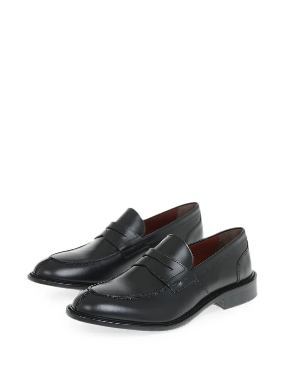 Corneliani penny-slot leather loafers Zwart