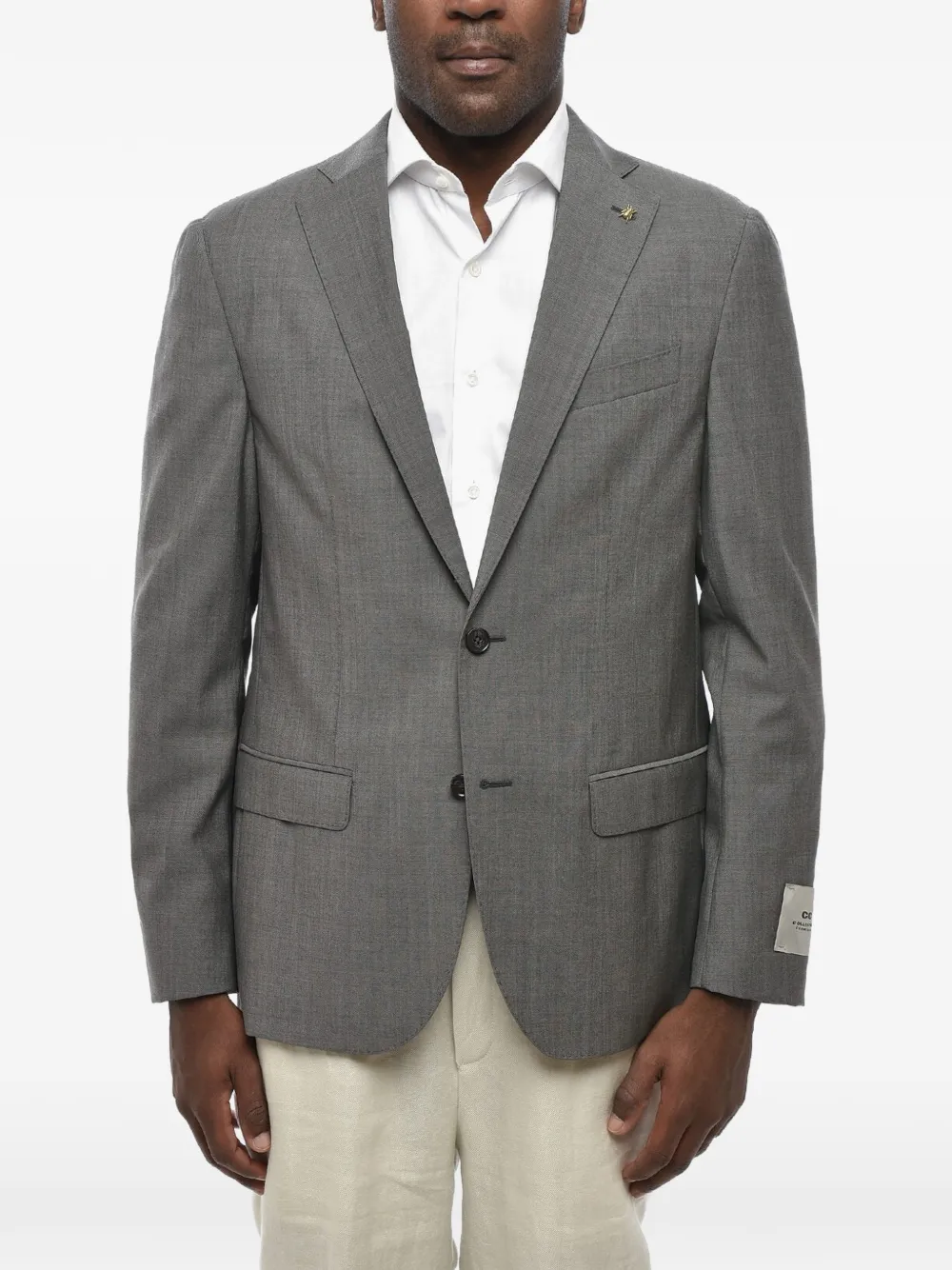 Corneliani 싱글 브레스티드 울 블레이저 | 그레이 | Image 1