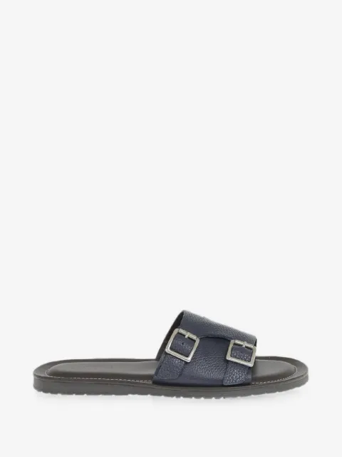 Corneliani hammered-leather double-buckle sandals