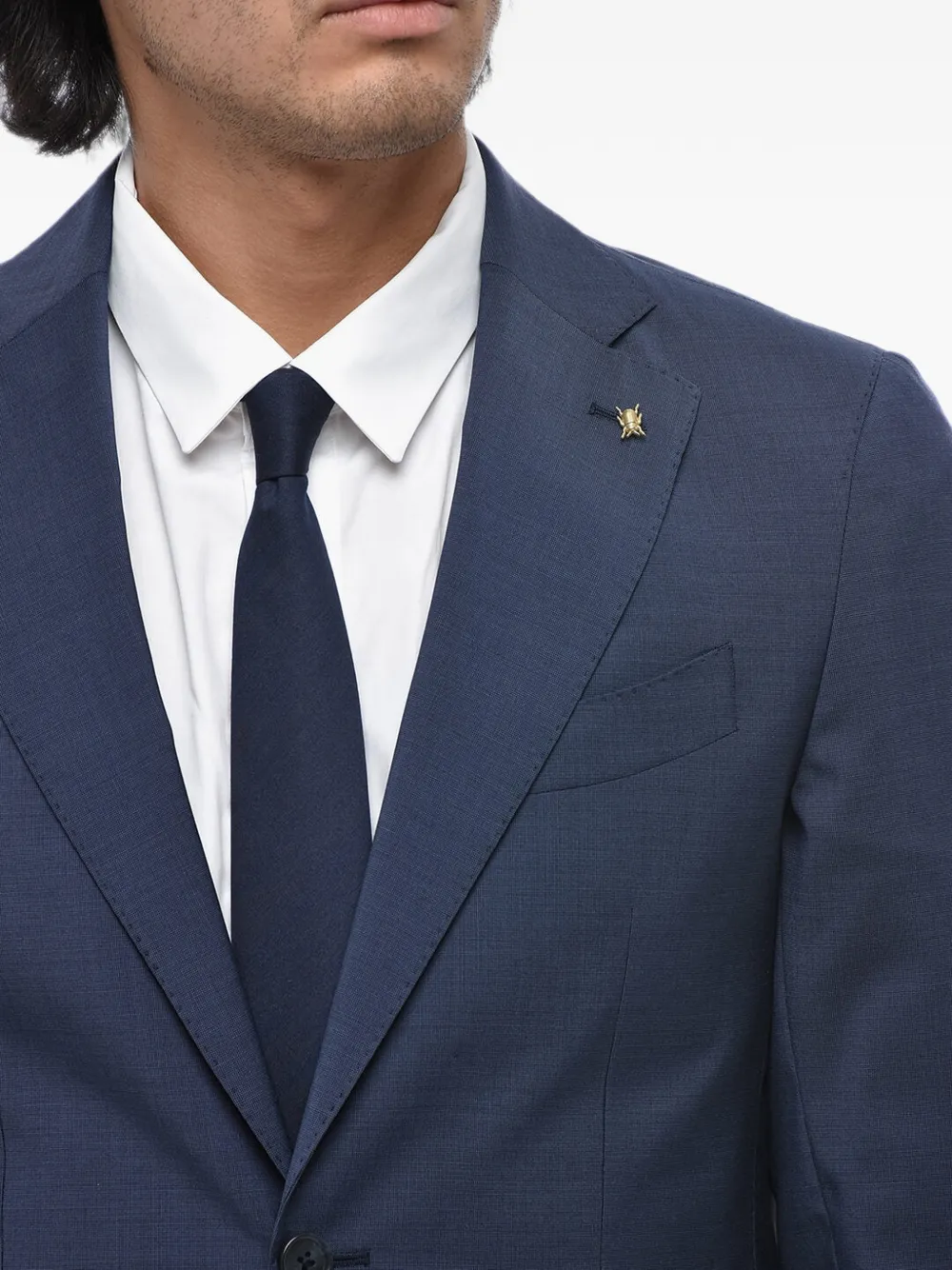 Corneliani single-breasted flap-pocket suit Blauw