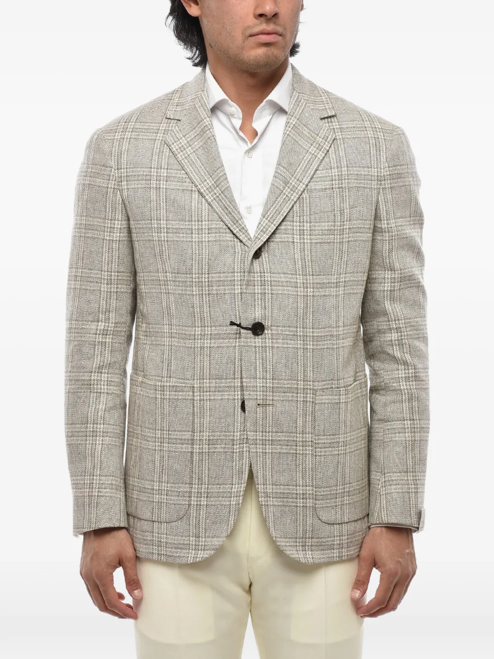 Corneliani check-pattern blazer | Neutrals | Image 1