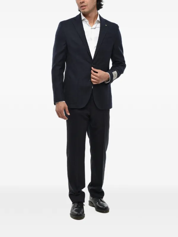 Corneliani single-breasted Herringbone Jacket | ブルー | FARFETCH JP