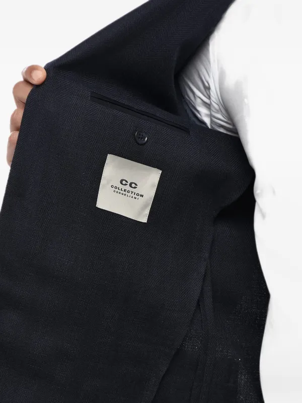 Corneliani single-breasted Herringbone Jacket | ブルー | FARFETCH JP
