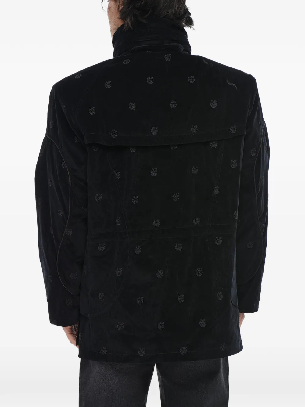 Off-White Hands Off embroidered velour jacket Zwart