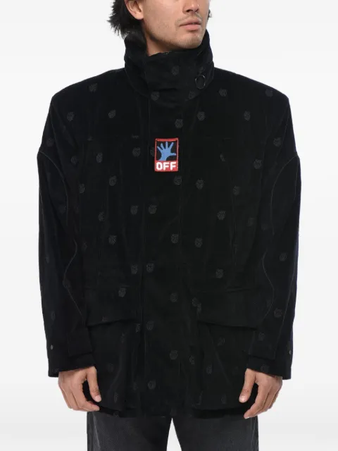 Off-White Hands Off embroidered velour jacket