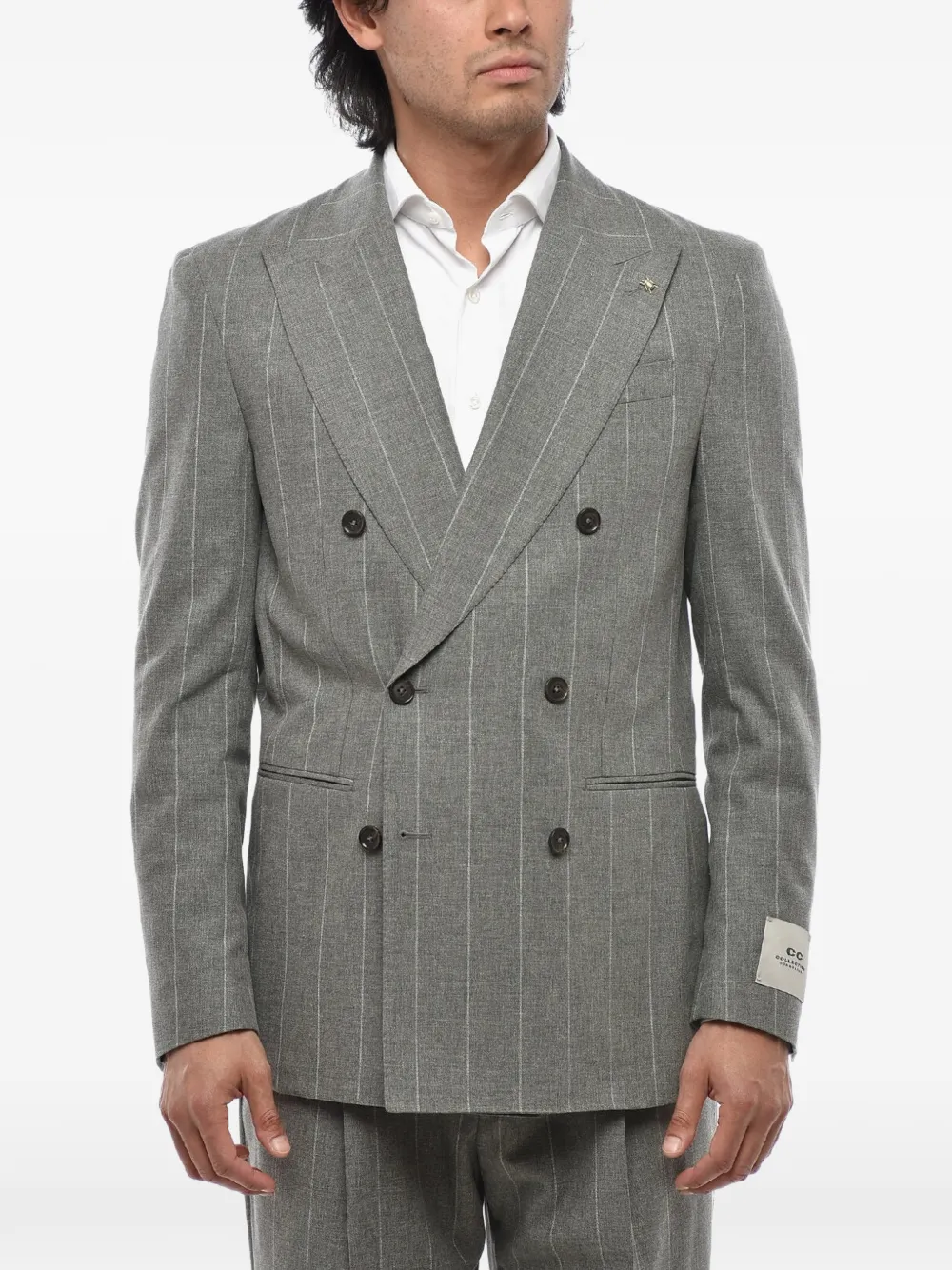 Corneliani double-breasted pinstripe suit - Grau