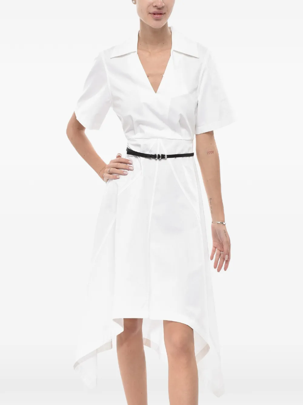 Givenchy belted shirt midi dress - Weiß