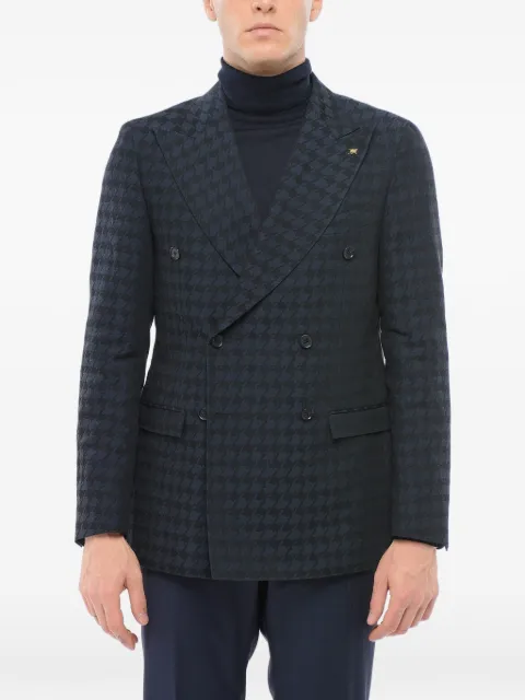 Corneliani blazer con motivo pied de poule