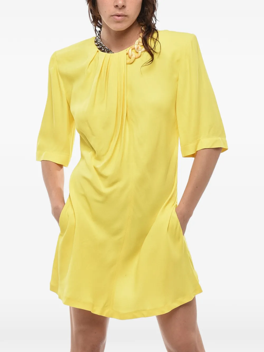 Stella McCartney Falabella chain-embellishment mini dress - Gelb