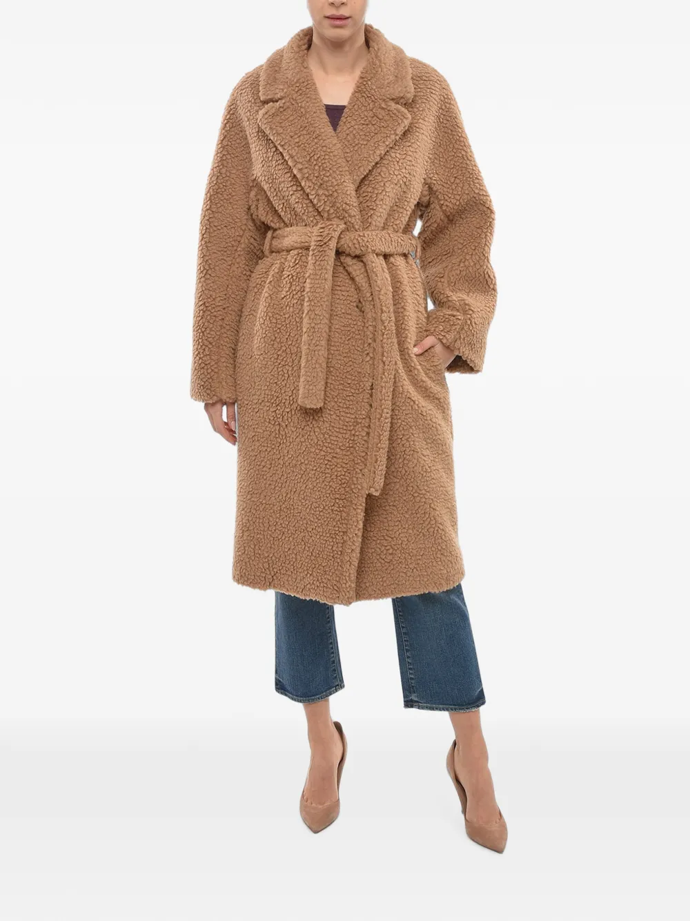 Stella McCartney belted teddy coat - Braun