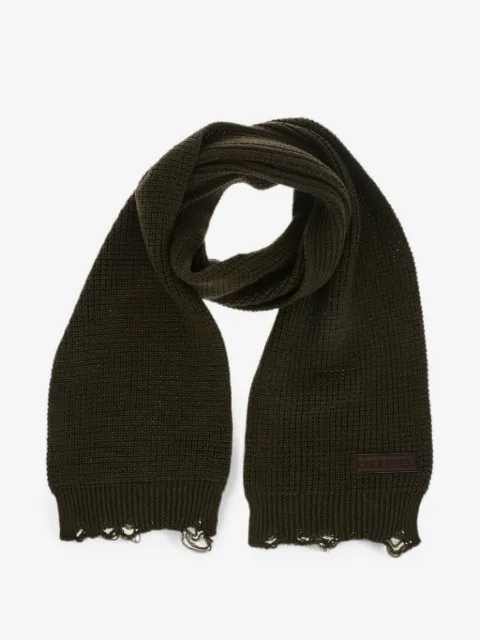 DSQUARED2 logo-patch fringed-hem scarf