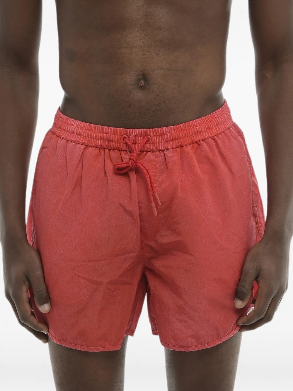 Diesel drawstring-waist logo-patch swim trunks - Rot