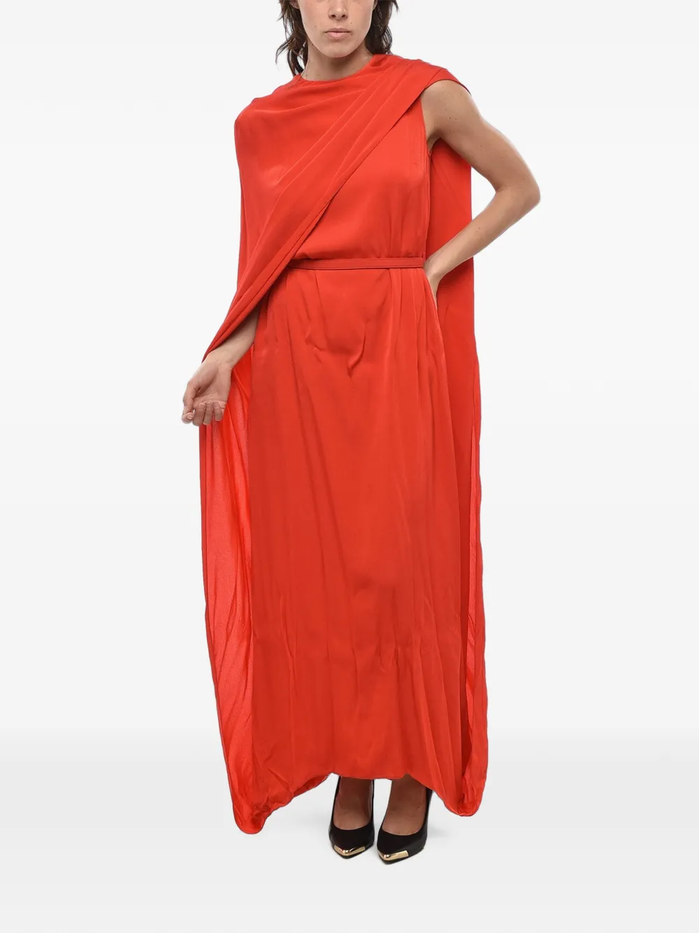 Stella McCartney sleeveless belted-waist maxi dress - Rot