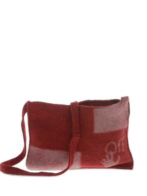 Off-White logo-print felt shoulder bag