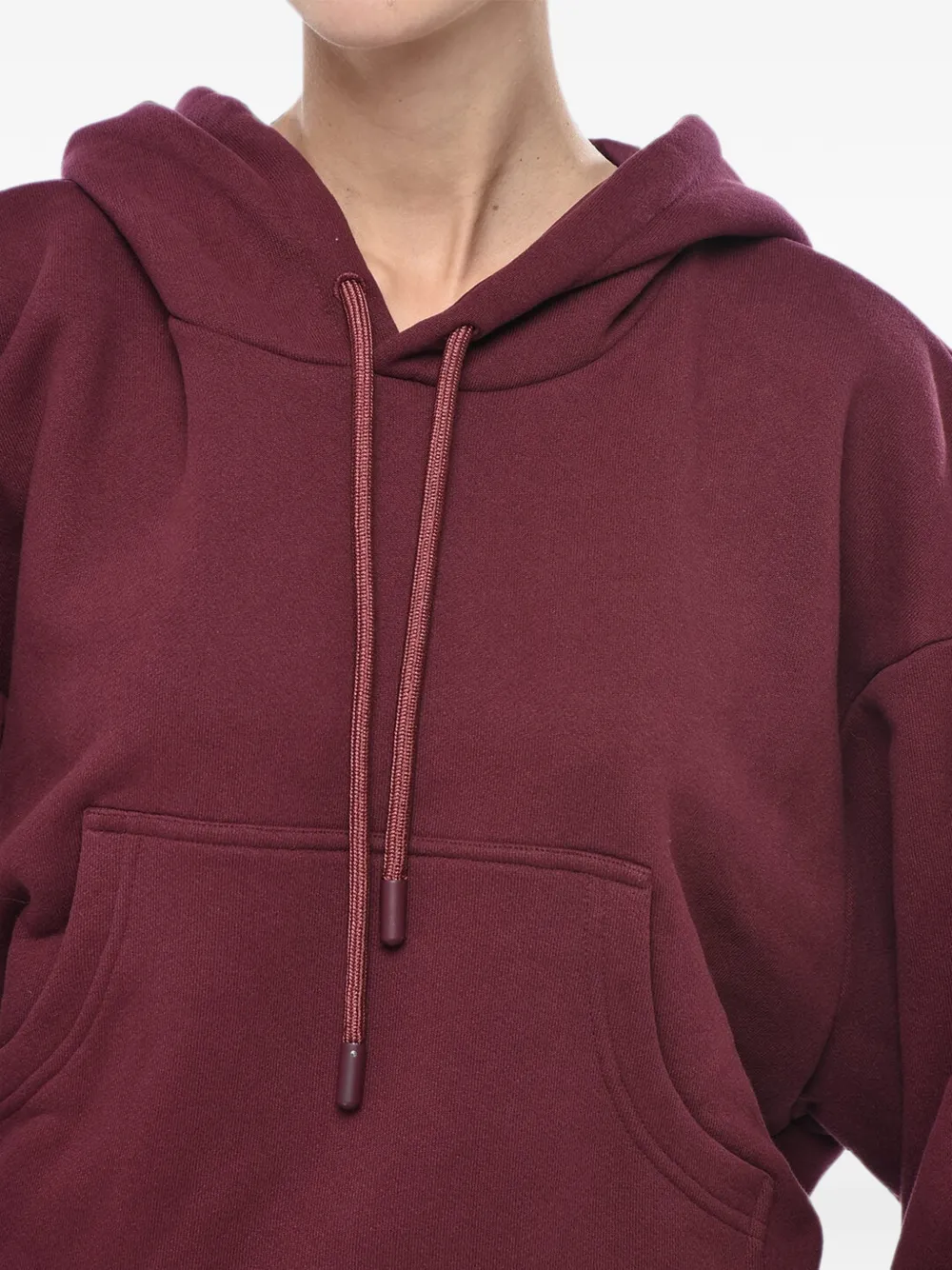 Off-White Hoodie met trekkoord en rits bij de zoom Rood