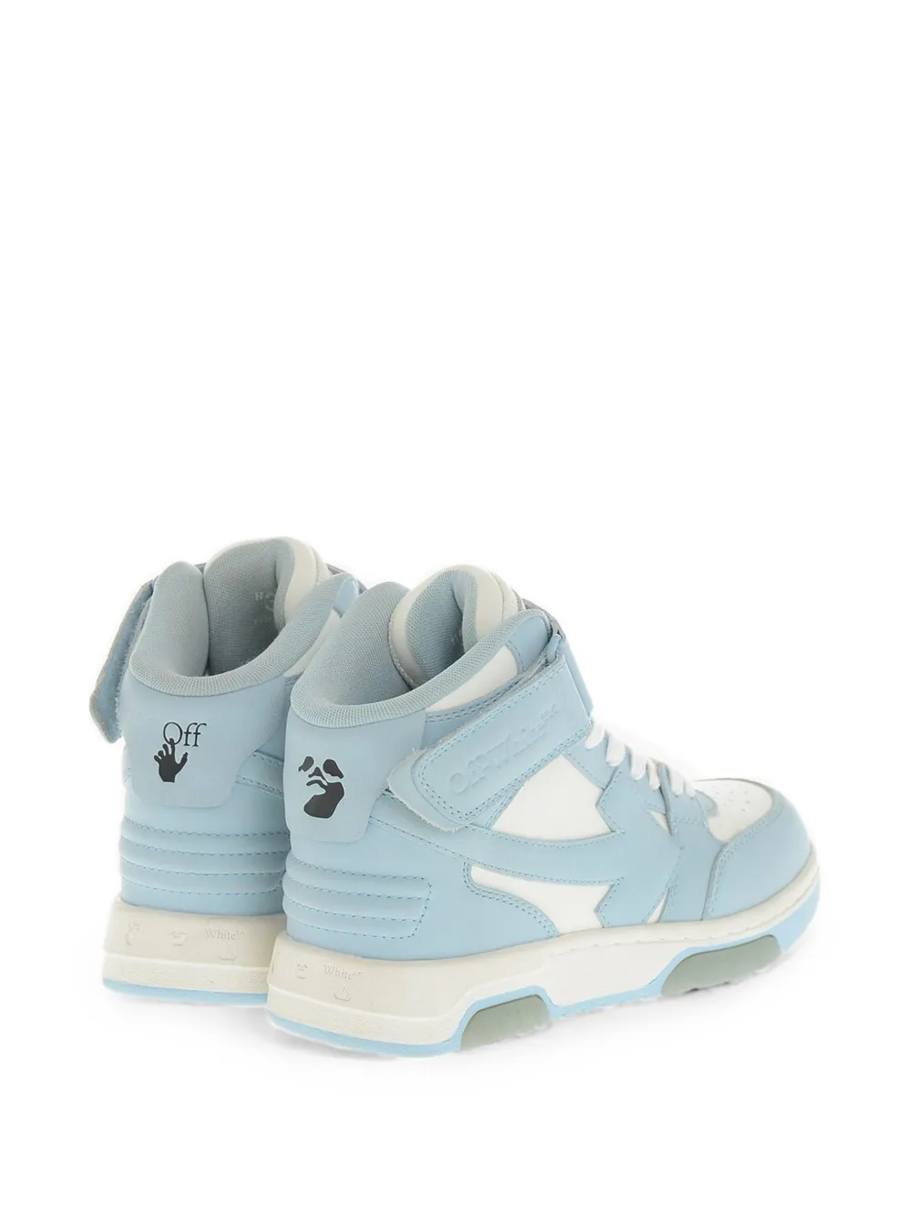 Off-White mid-top OUT OF OFFICE leather sneakers with touch-strap closure Blauw