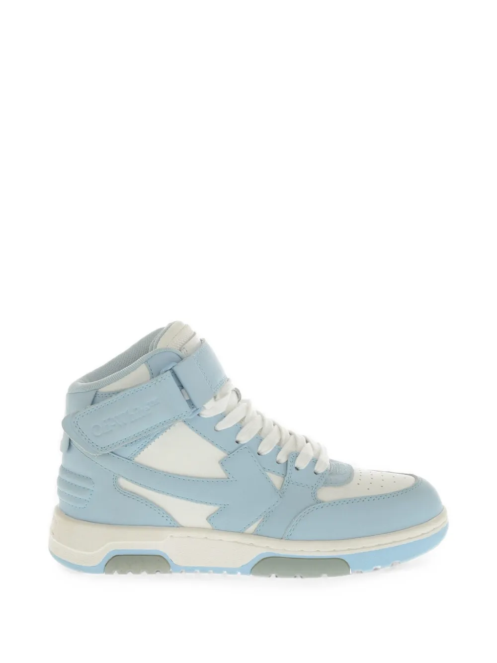 Off-White mid-top OUT OF OFFICE leather sneakers with touch-strap closure Blauw