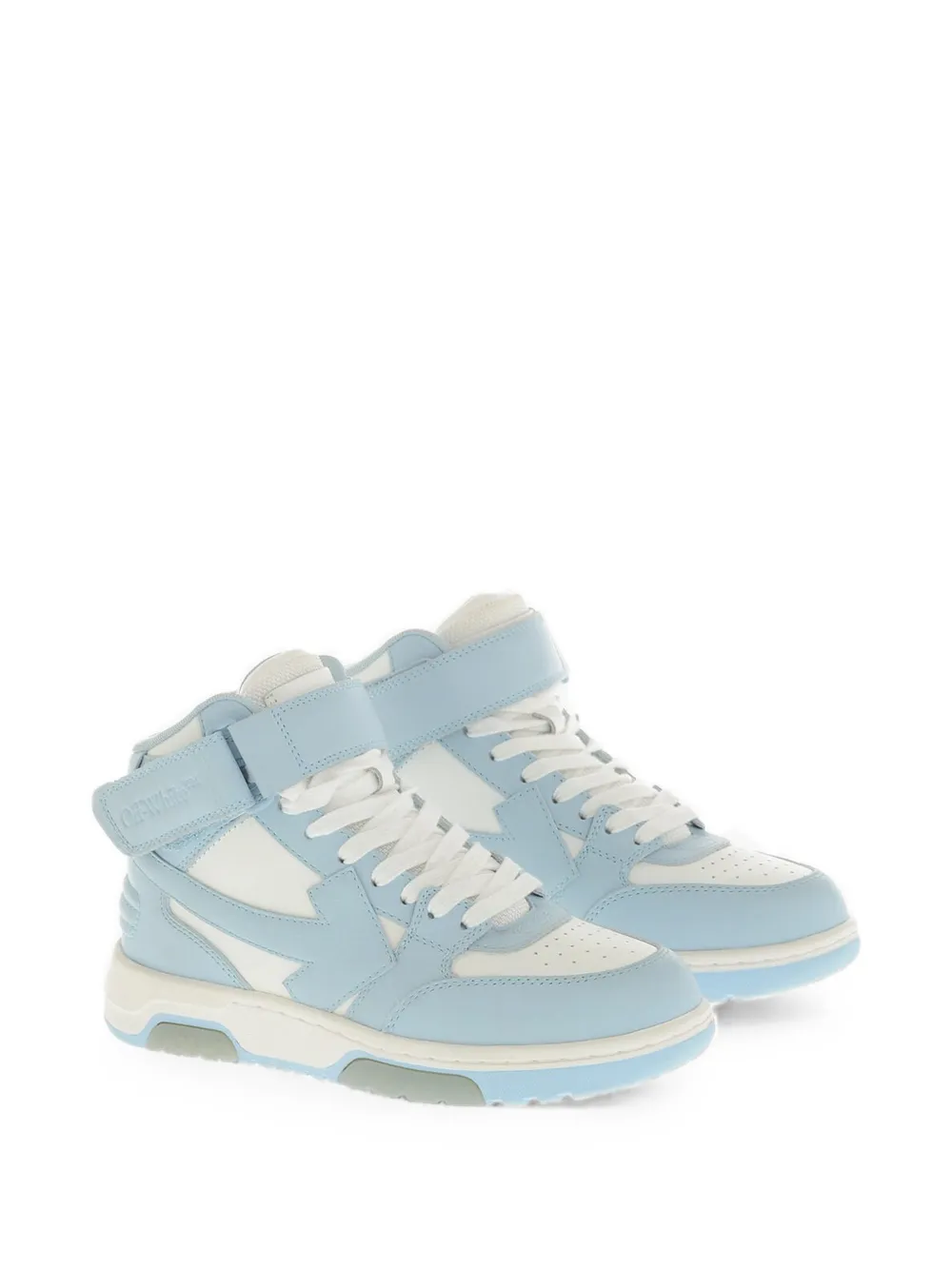 Off-White mid-top OUT OF OFFICE leather sneakers with touch-strap closure Blauw