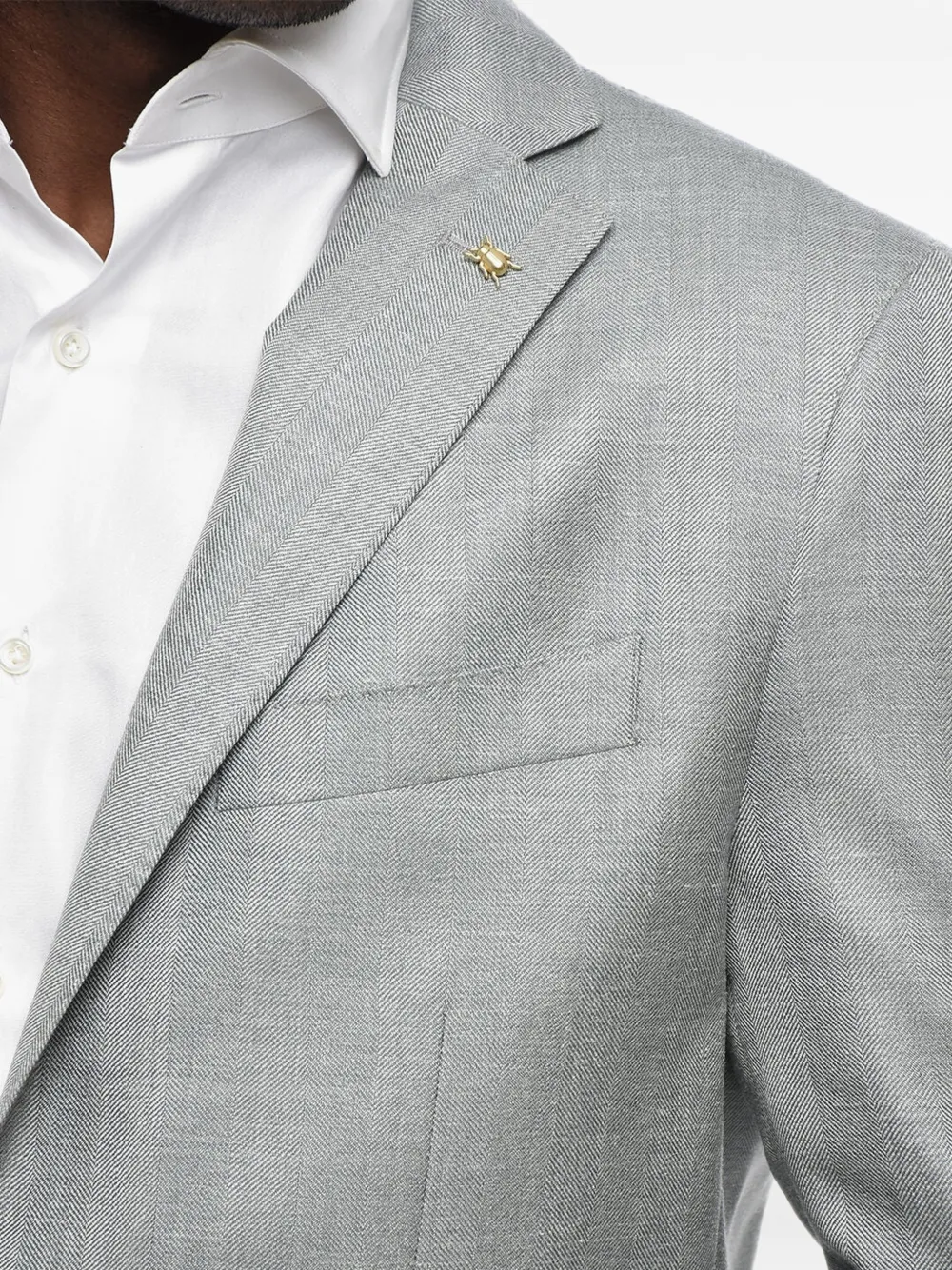 Corneliani herringbone single-breasted blazer Grijs